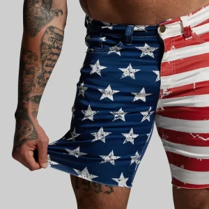 Alternative view of FLEX Stretchy Jort 7" (American Flag)