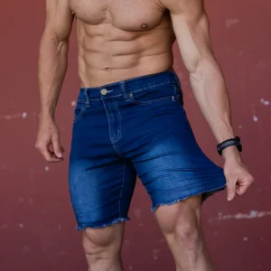 Alternative view of FLEX Stretchy Jort 7" (Dark Wash)