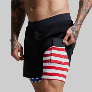 Alternative view of Versatile Short w/ Compression 7" (Black Liberty)