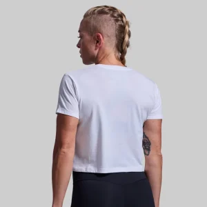 Alternative view of Home of the Brave Crop Tee (White)