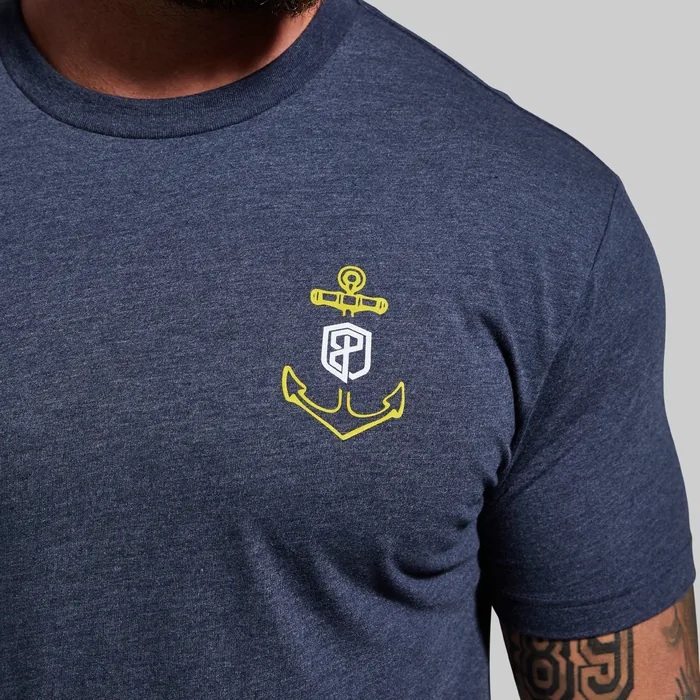 Don't Give Up The Ship Tee (Heather Navy) - Image 3