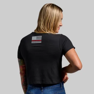 Alternative view of Brand Crop Tee (Thin Red Line)