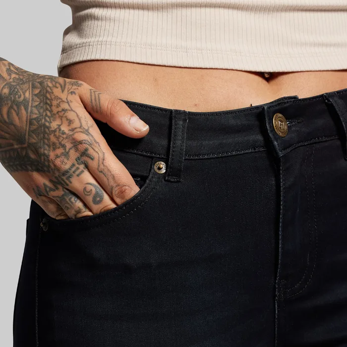 FLEX Stretchy Mid-Rise Boot Cut Jean (Black) - Image 5